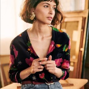 Sézane Florence Shirt, printed flowers from Japan